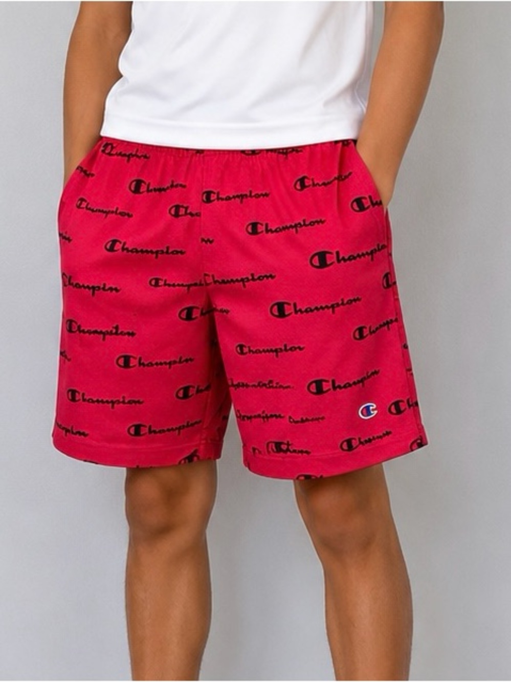 Champion Authentic Athleticwear All-Over Logo Print Shorts - Size 7/8